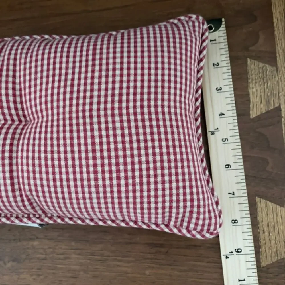 Waverly Red Gingham Lumbar Pillow Cottage Farmhouse Primitive Decor